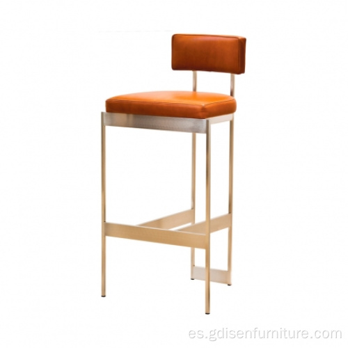 Acero cromado, silla de bar de cuero PU incolourtobrass